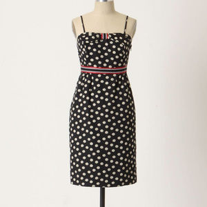 ANTHROPOLOGIE MAEVE BLACK PEPPERED POLKA DOT DRESS